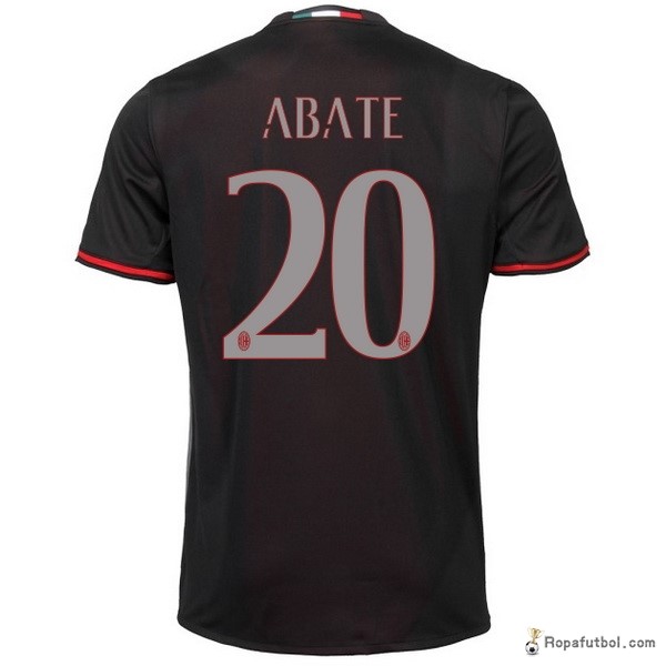 Camiseta AC Milan Replica Primera Ropa Abate 2016/17 Negro